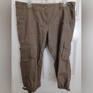 Ann Taylor LOFT Cargo Pants Womens Brown Pockets Size 12P Includes FREE 🎁 Gift